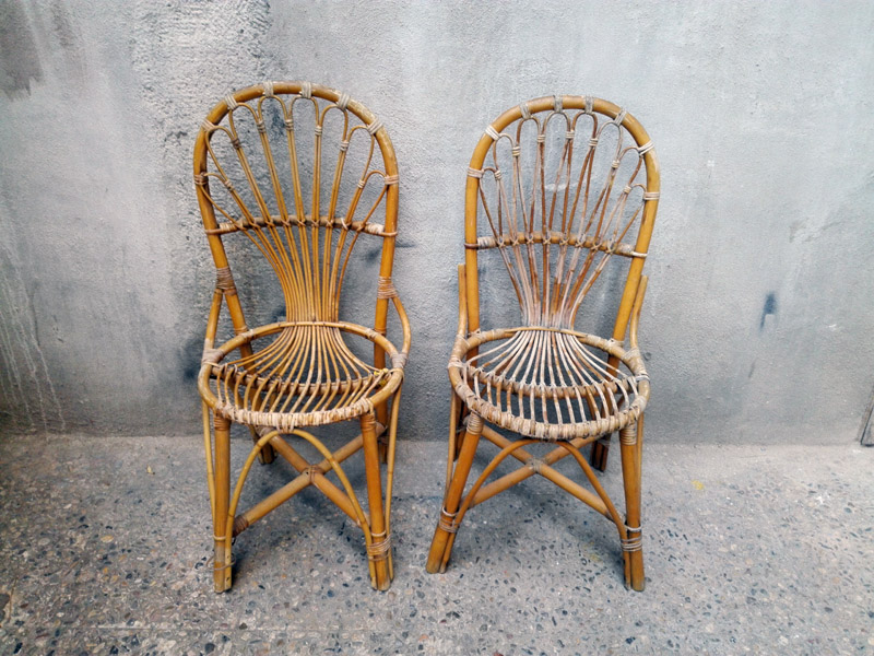 silla conjunto bambu desgastado 42-93x52x60 44-94.5x43x44 (22eu) 2u